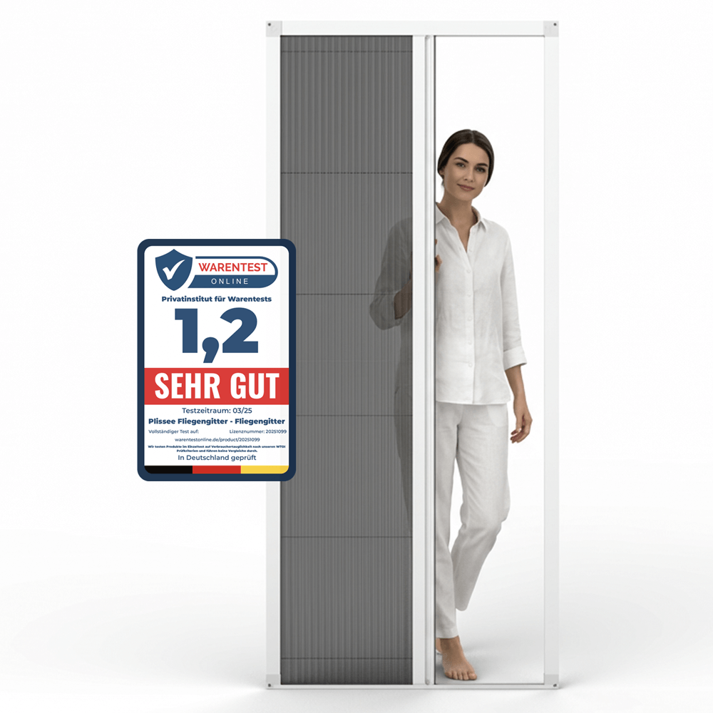 Fliegengitter für Türen.
Sehr gut im Warentest.