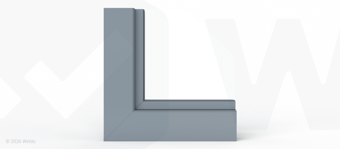 Rahmen vor Einbau – frontale Ansicht des Fensterrahmens ohne eingesetztes System